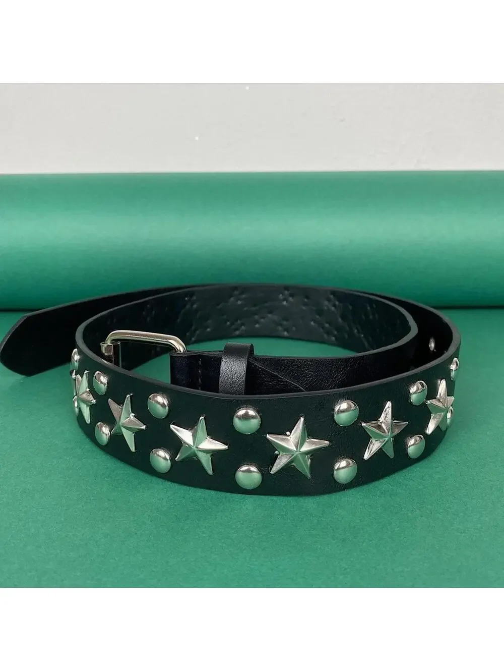 Essential Star Studded Rivet Belt Y2k 2000s style studded punk goth brown and